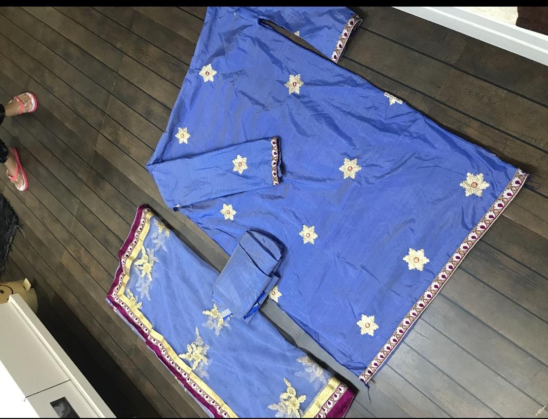blue noora silk beautiful embroidered salwar suit