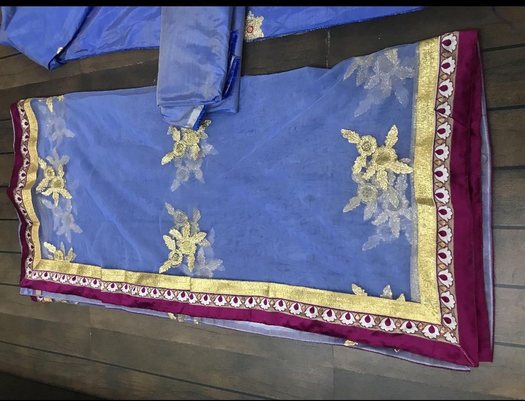 blue noora silk beautiful embroidered salwar suit