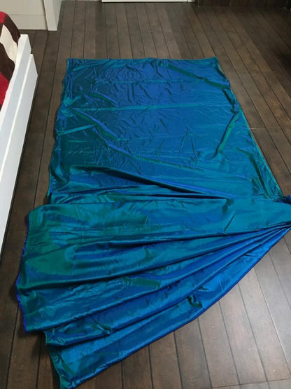 Blue paper silk indowestern saree with koti