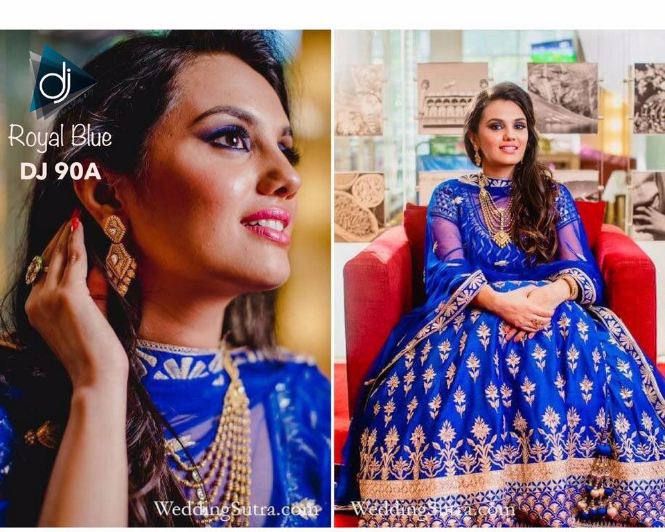 Blue Phantom silk heavy embroidered wedding lehenga