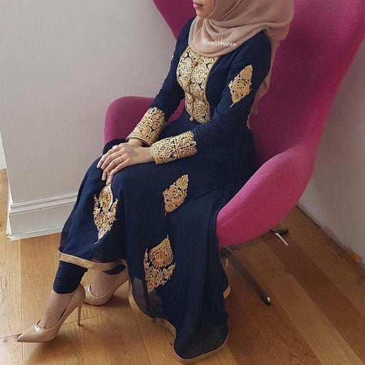 Blue soft georgette beautiful embroidered salwar suit