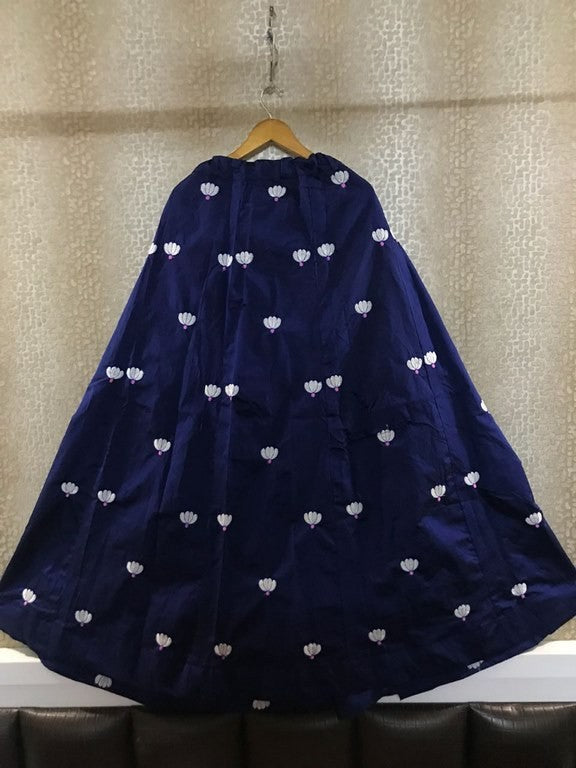 Blue tapeta silk crop top lehenga
