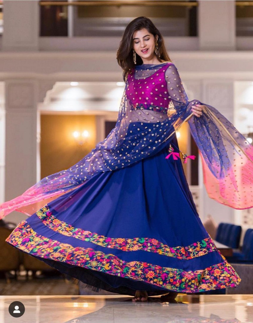 Blue tapeta silk gorgeous party wear lehenga choli