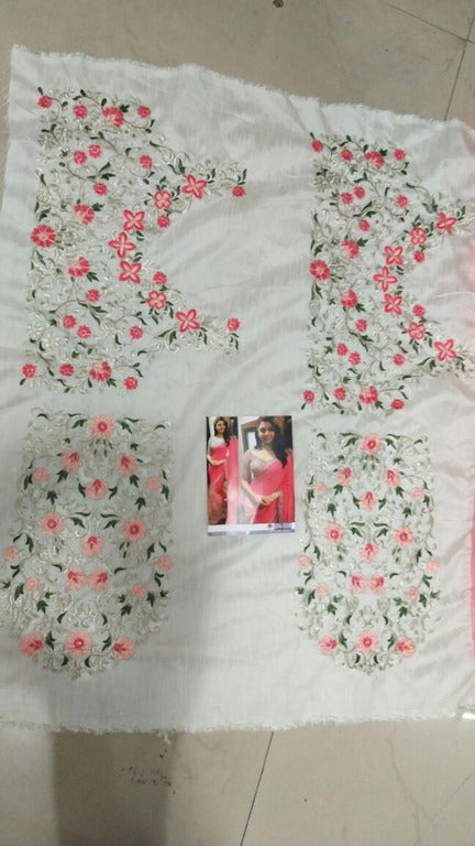 Bollywood pink embroidered wedding saree