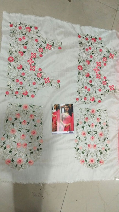 Bollywood pink embroidered wedding saree