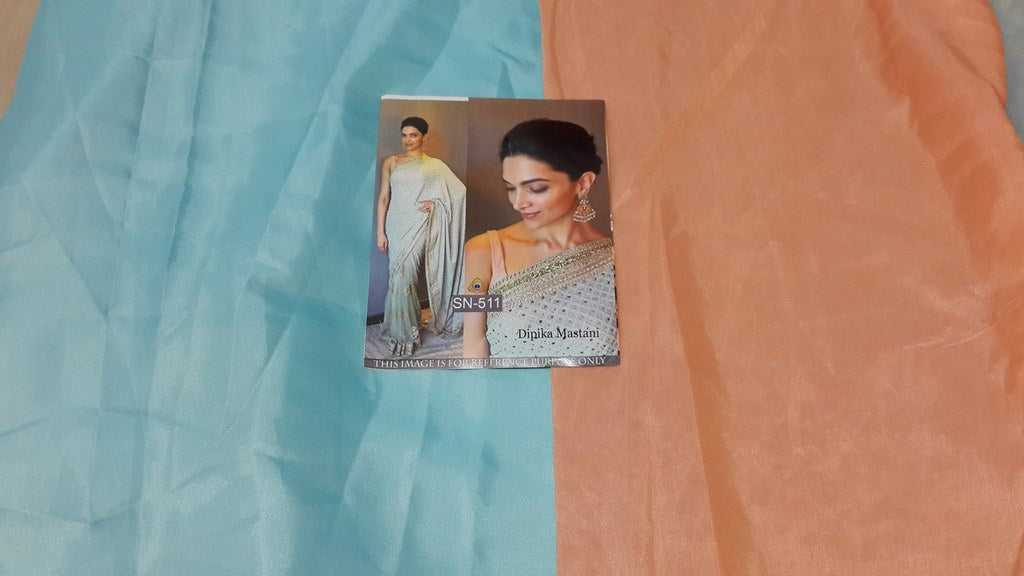 Bollywood style attractive sky saree