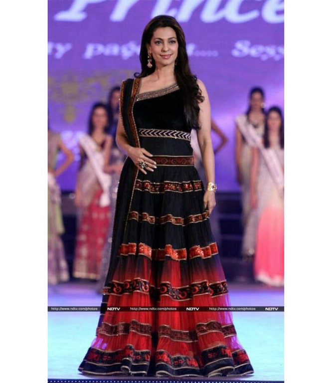 Bollywood style black and red anarkali suit