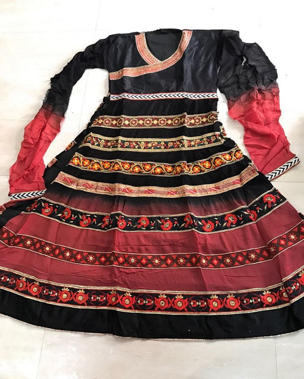 Bollywood style black and red anarkali suit