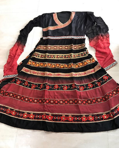 Bollywood style black and red anarkali suit