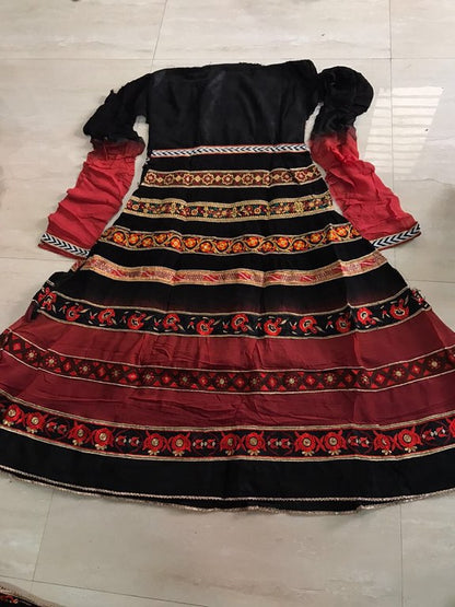 Bollywood style black and red anarkali suit