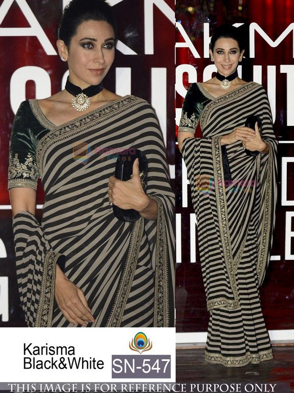 Bollywood style black partywear saree