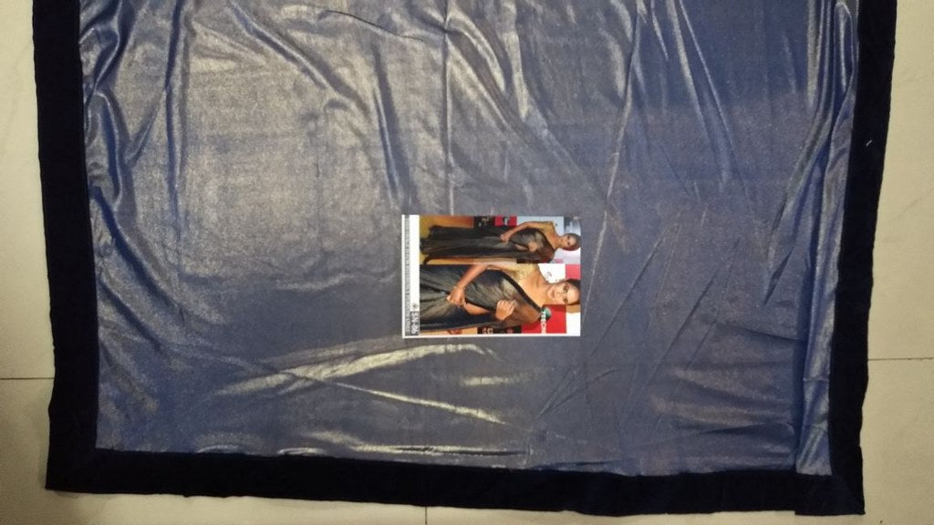 Bollywood style black smoke shiny partywear saree