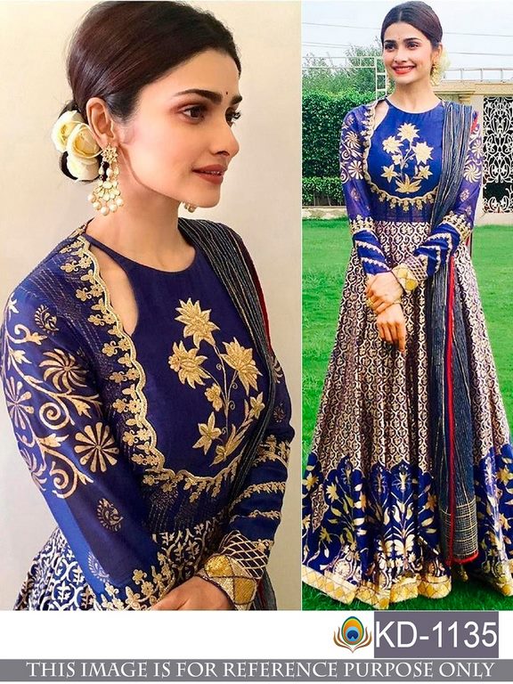 Bollywood style blue embroidered gown