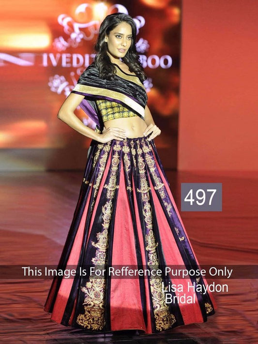 Bollywood style embroidered multicolor lehenga
