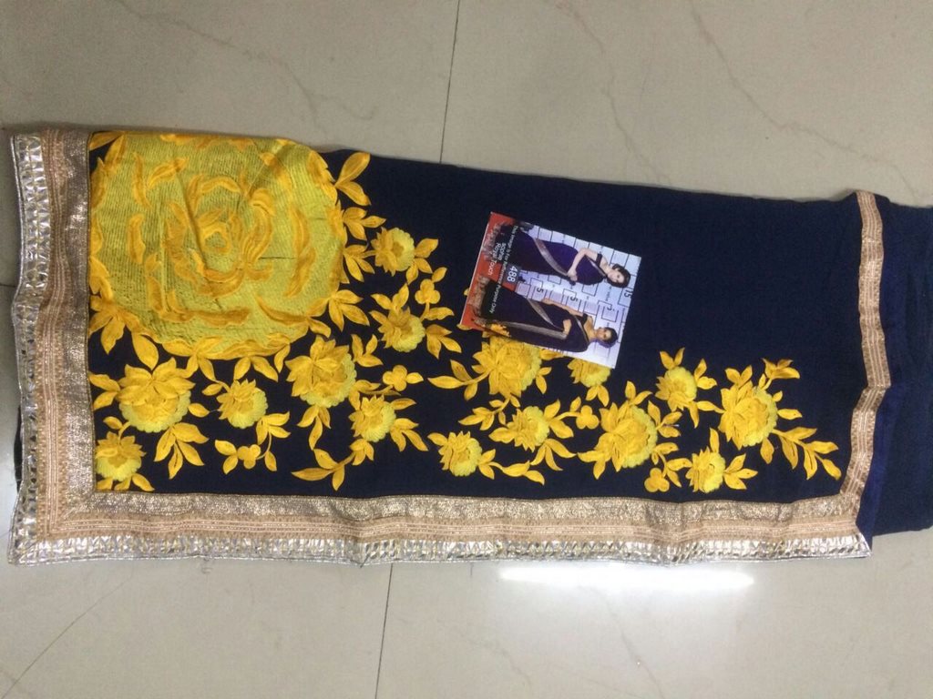 Bollywood style gorgeous blue partywear saree