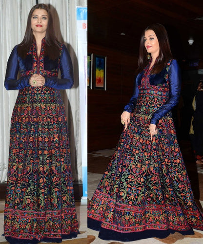 Bollywood style heavy embroidered ceremonial gown