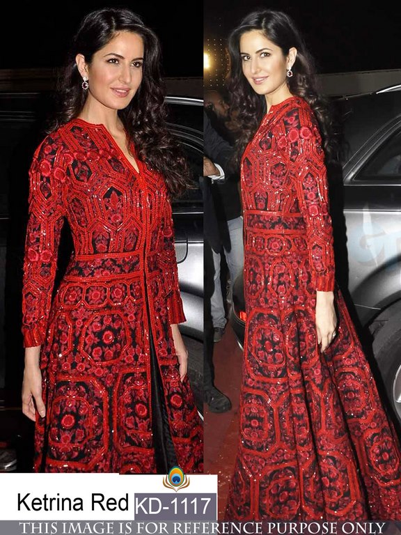 bollywood style heavy red gown