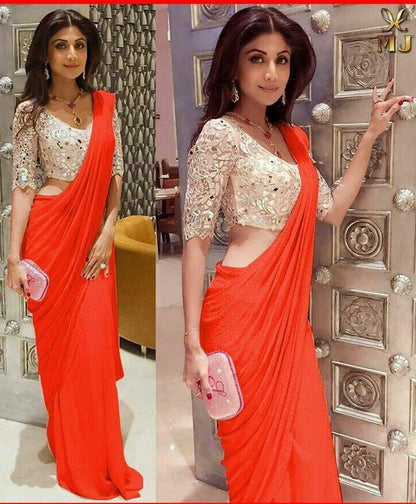 Bollywood style multicolor partywear saree