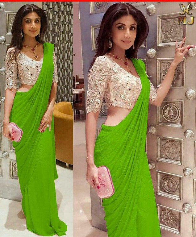 Bollywood style multicolor partywear saree