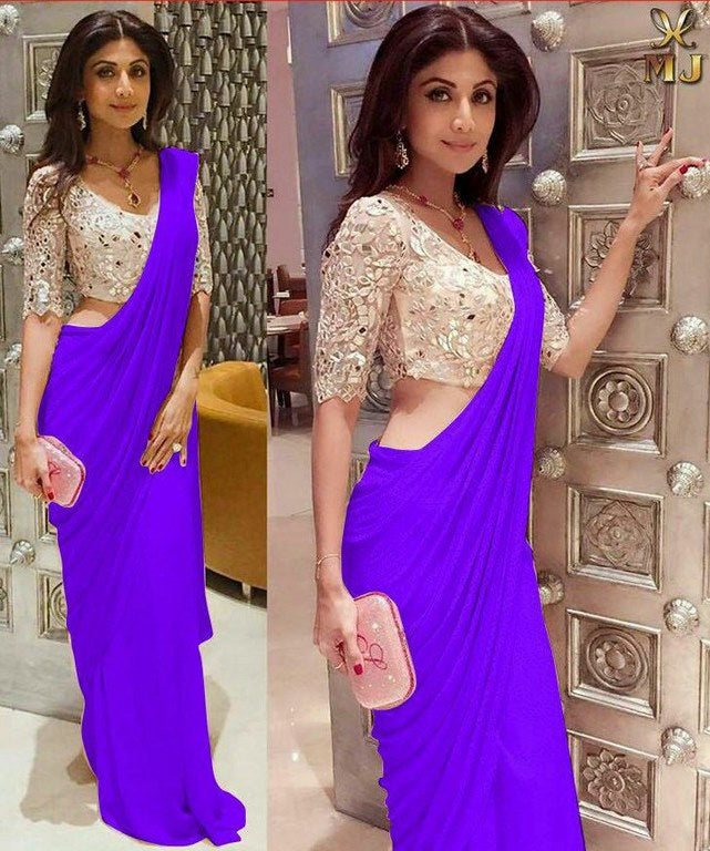 Bollywood style multicolor partywear saree