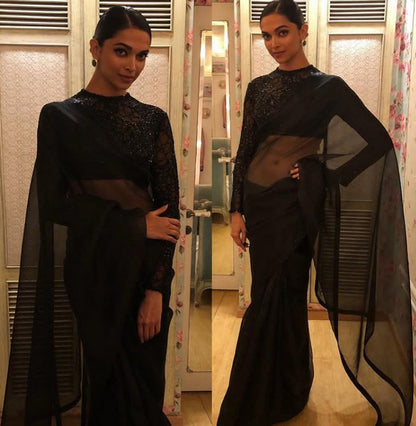 Bollywood style partywear black saree