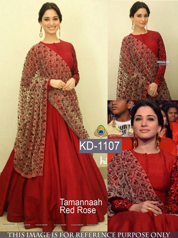 bollywood style red long anarkali suit