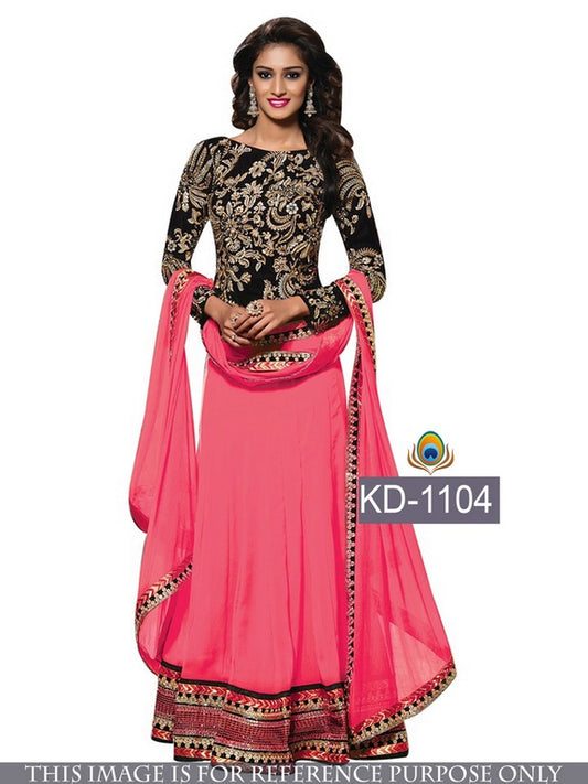 bollywood style stylist trendy pink anarkali suit