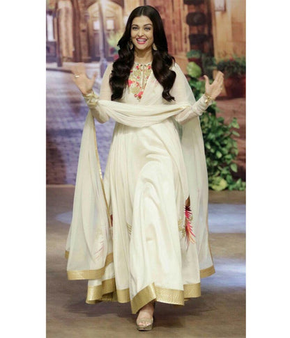 Bollywood style white anarkali suit