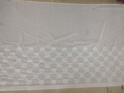 Bollywood style white georgette silk ceremonial saree