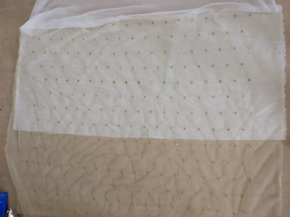 Bollywood style white georgette silk ceremonial saree