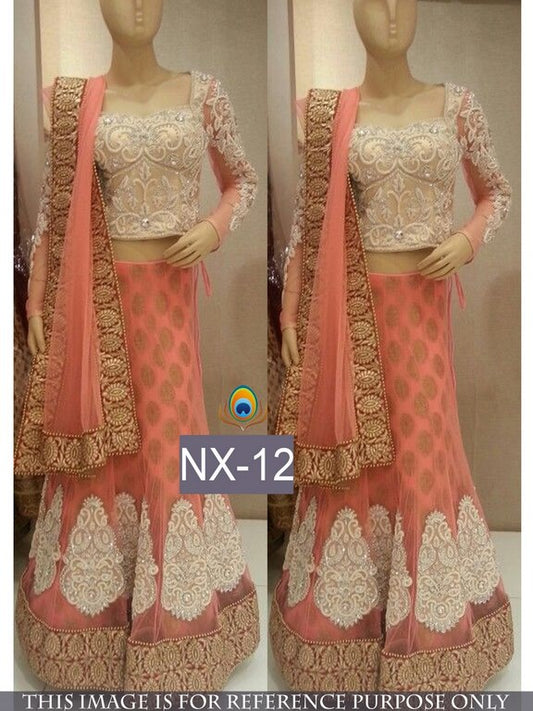 boutique collection peach embroidered lehenga