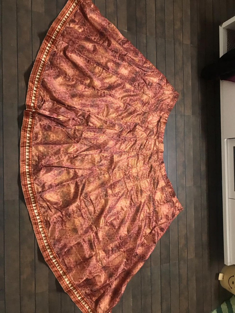 Brown banarasi digital silk partywear lehenga