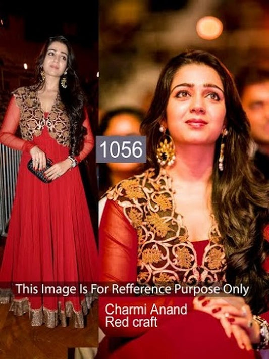 charmi anand red designer gown salwar sui