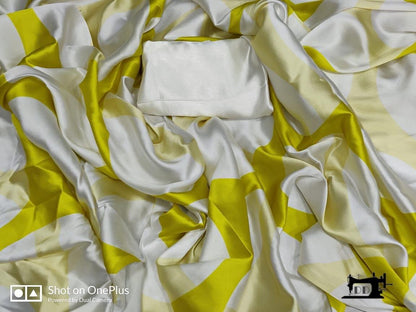 chitrangada beautiful yellow heavy satin digital printed saree