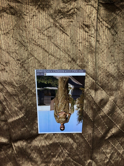 coffee organza designer embroidered wedding saree