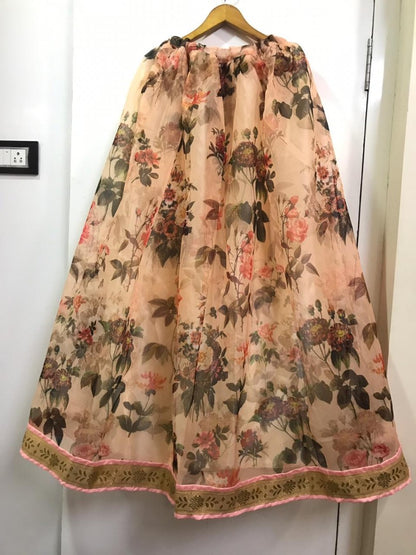 cream orgenza digital floral printed ceremonial lehenga choli