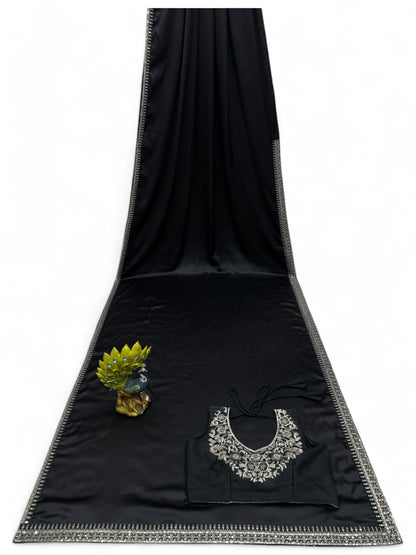 Daisy shah designer bollywood black party wear saree