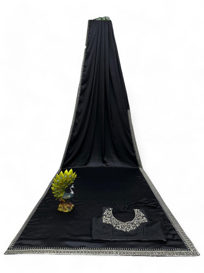 Daisy shah designer bollywood black party wear saree