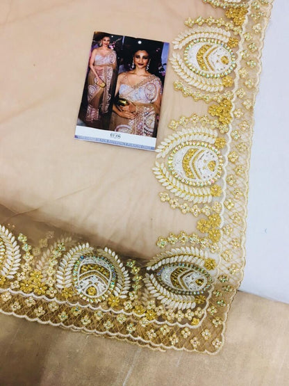 Daisy shah designer embroidered butterfly net ceremonial bollywood style saree