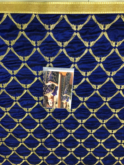 Dark blue sana silk embroidered stylist partywear saree