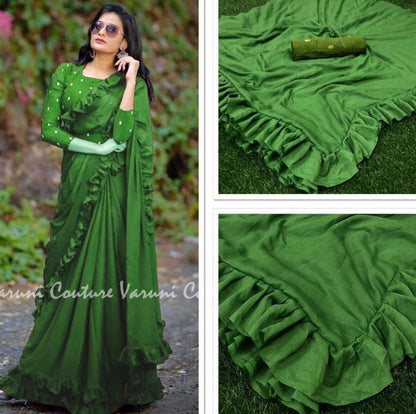 dark blue vichitra silk partywear saree