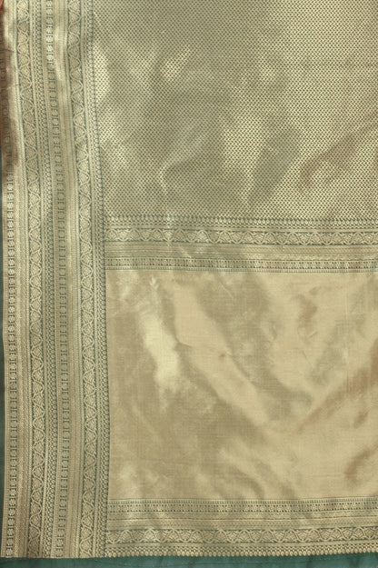 Dark green kanchipuran kota silk jacquad work wedding saree