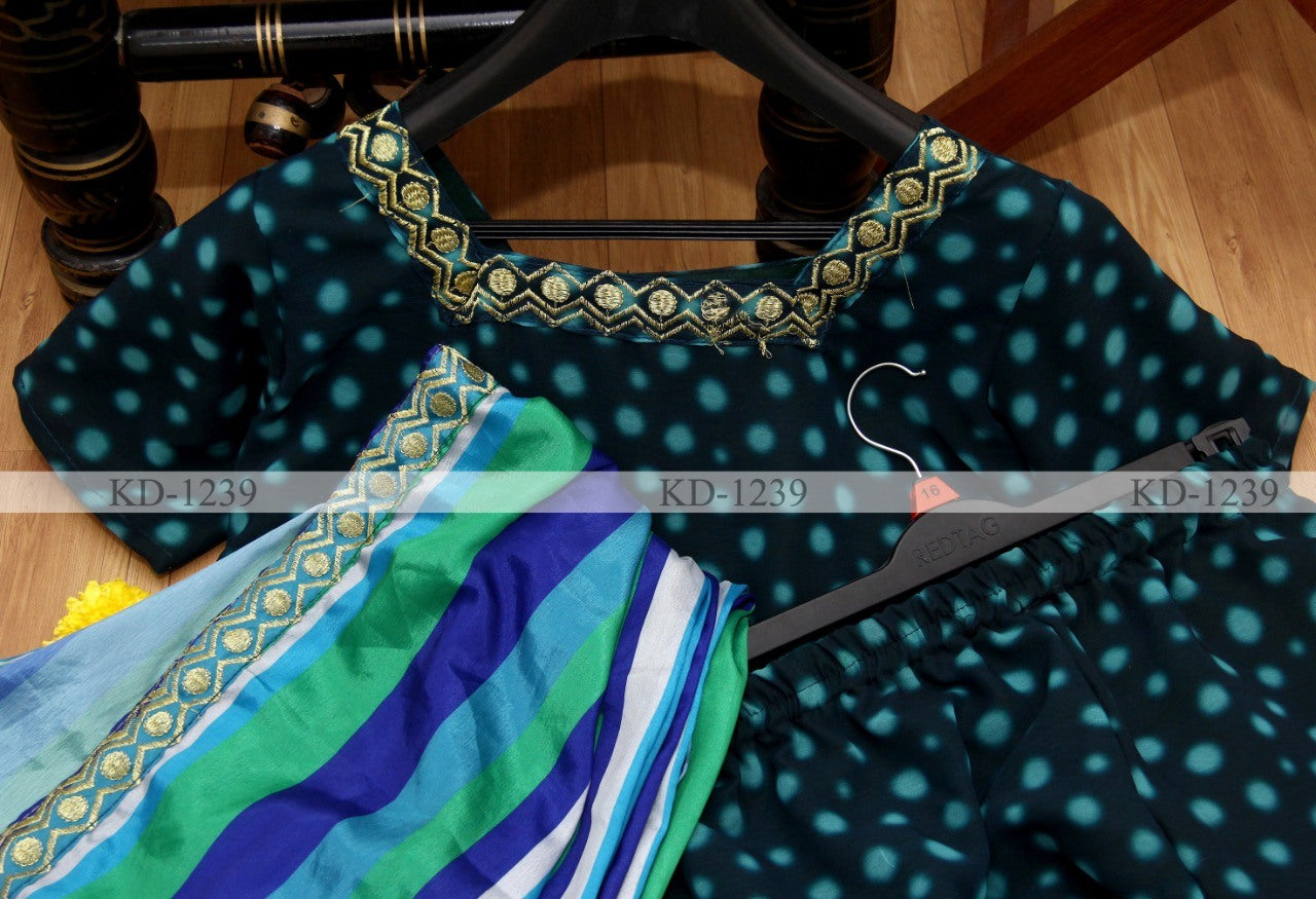 Dark rama blue sharara salwar suit