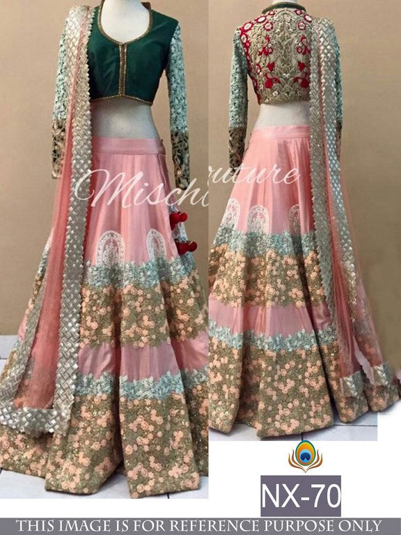 designer beautiful embroidered pink lehenga
