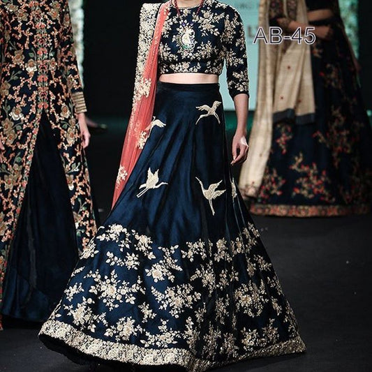 Designer heavy embroidered wedding lehenga