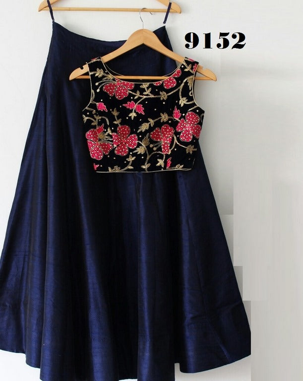 designer blue embroidered Ceremonial lehenga