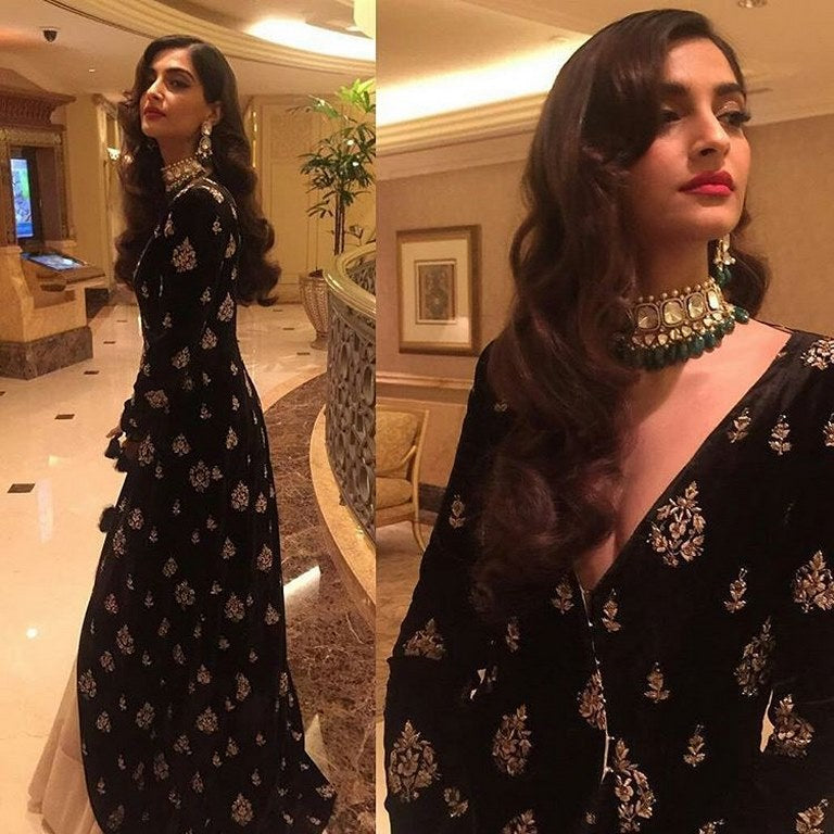 designer bollywood style black Gorgeous Indo-westurn Gown