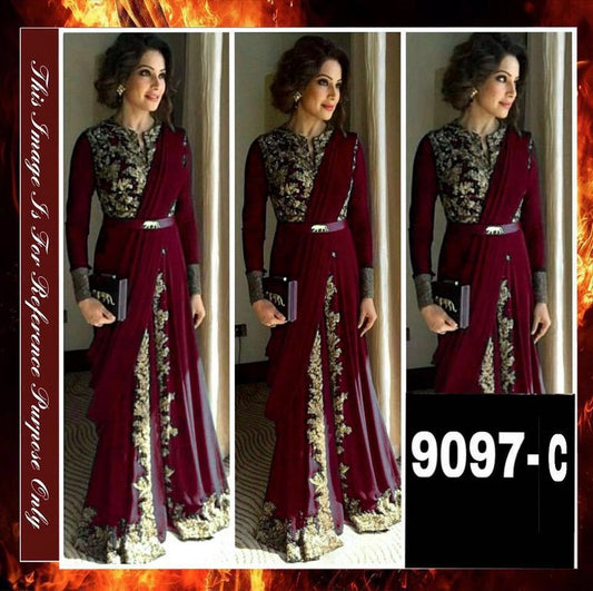 designer bollywood style maroon embroidered salwar suit