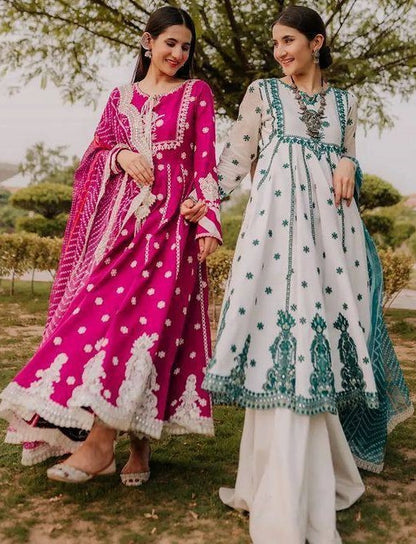 Designer embroidered anarkali suit