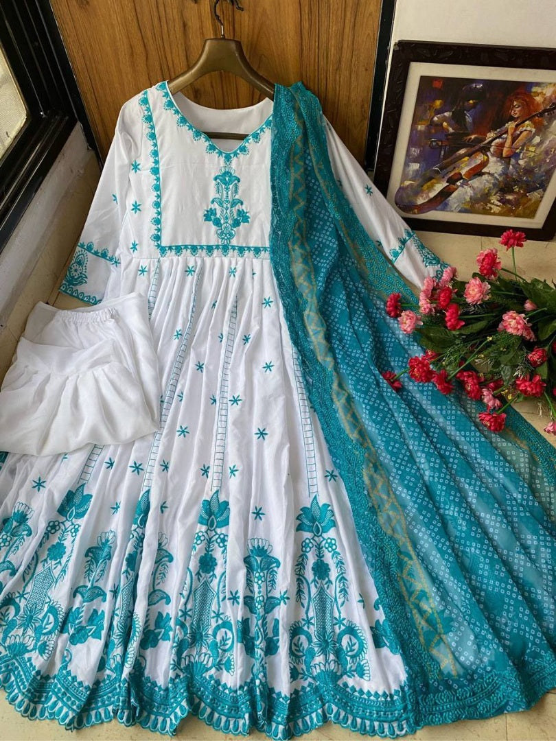 Designer embroidered anarkali suit